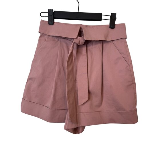 2/$30 ZARA XS Pink/Mauve High-Waisted Shorts Belted Waist & Pockets - Picture 1 of 15